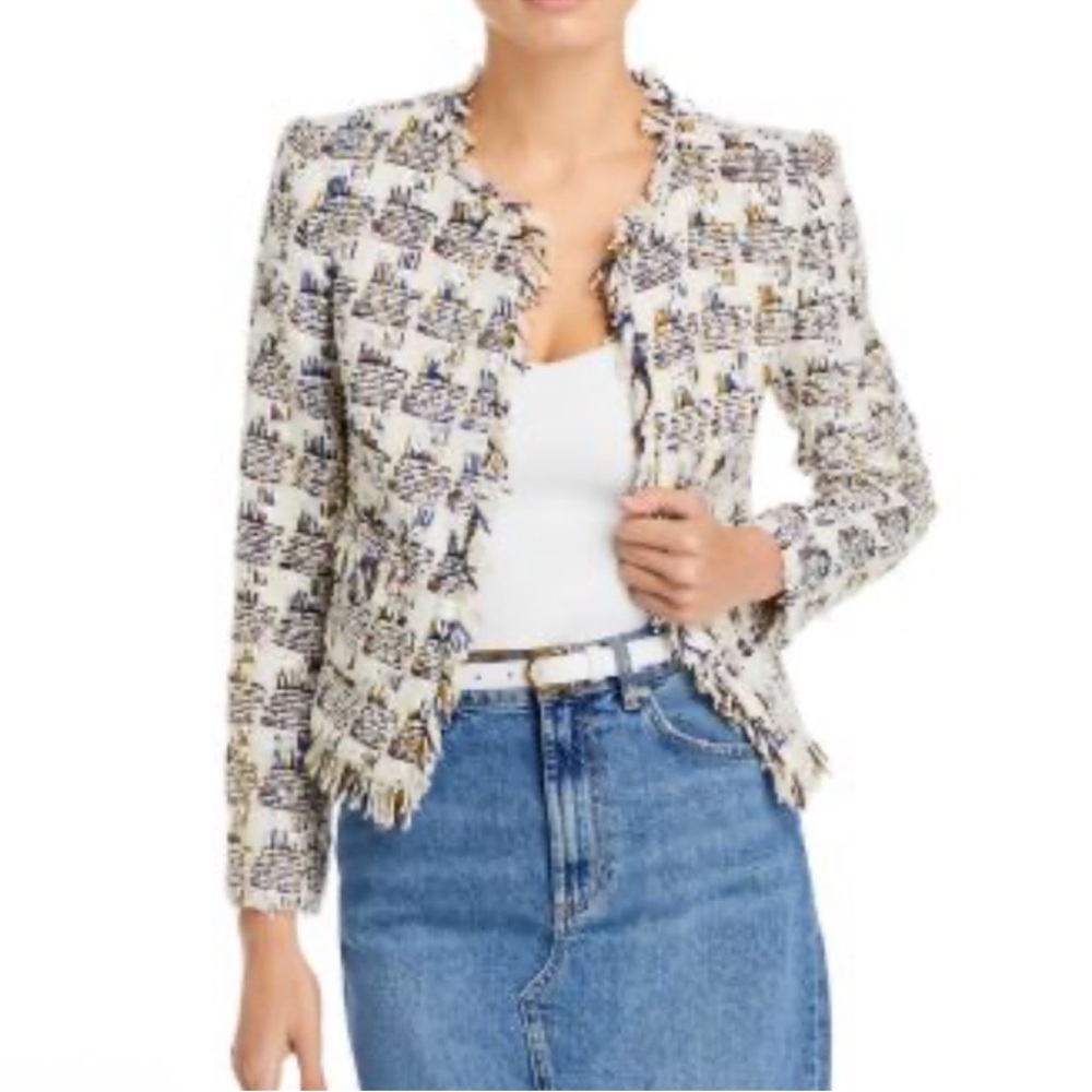 L'Agence Angelina Ivory Tweed Jacket NWT